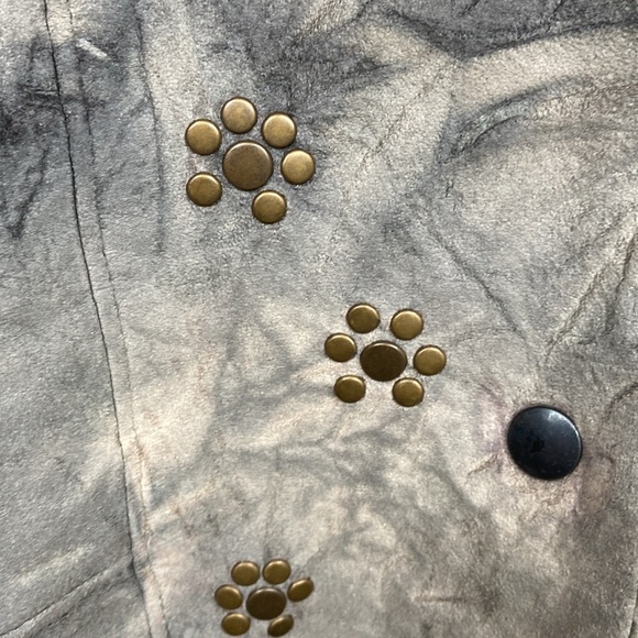 NWT SXY'S Paris Faux Leather Faux Fur‎ Women's Jacket Size 2 Grey Rocker Hippie - Picture 12 of 13